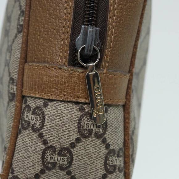 GUCCI GG Plus Supreme Clutch Bag PVC Beige Auth mr376 - Picture 8 of 16